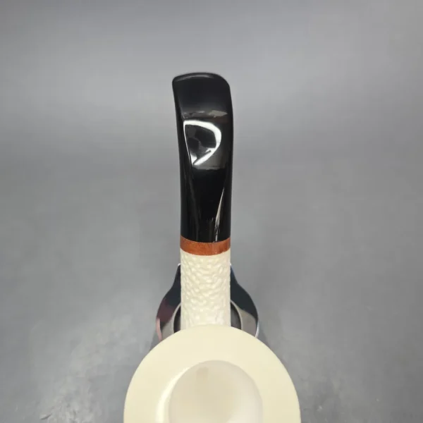 MBSD Meerschaum Deluxe Partially Rusticated Calabash Calabash Block Meerschaum Pipe, Briar-Mortise, New - Image 9