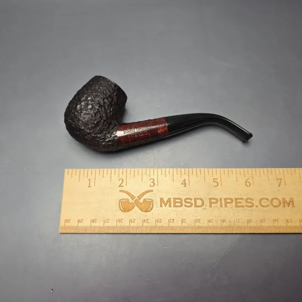 James Upshall Bark Group 6 Partially Rusticated Bent Billiard Estate Briar Pipe, Unsmoked - Image 12