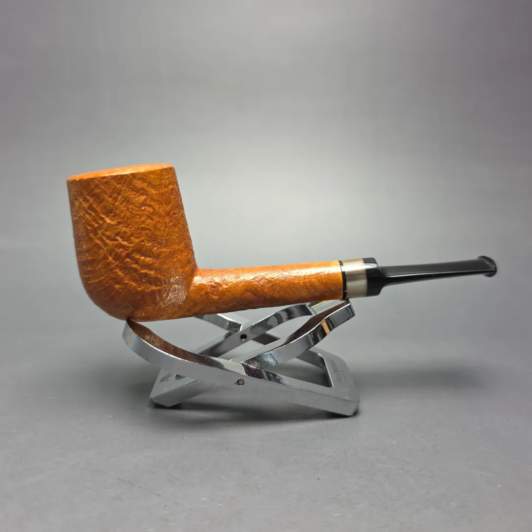 Brentegani Partially Sandblasted Lovat w/ Horn Handmade Briar Pipe, New - Image 2