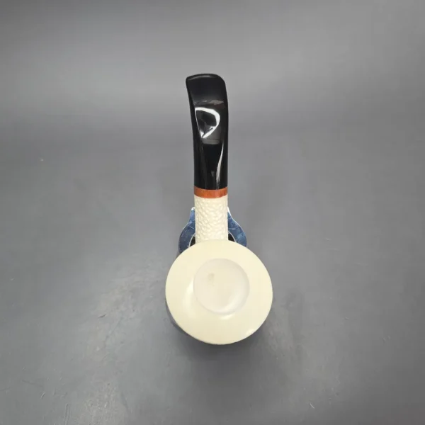 MBSD Meerschaum Deluxe Partially Rusticated Calabash Calabash Block Meerschaum Pipe, Briar-Mortise, New - Image 10