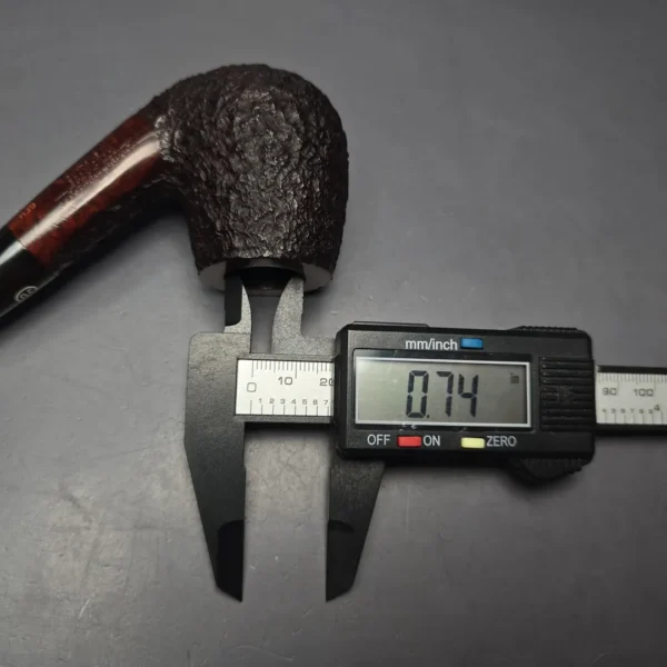 James Upshall Bark Group 6 Partially Rusticated Bent Billiard Estate Briar Pipe, Unsmoked - Image 13