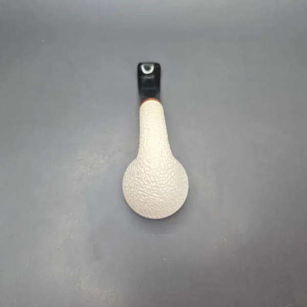 MBSD Meerschaum Deluxe Partially Rusticated Calabash Calabash Block Meerschaum Pipe, Briar-Mortise, New - Image 11