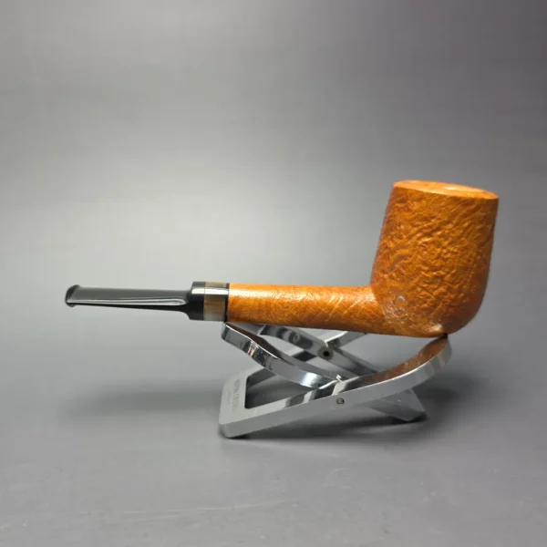 Brentegani Partially Sandblasted Lovat w/ Horn Handmade Briar Pipe, New - Image 3