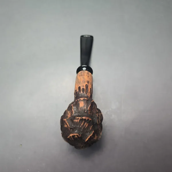 Nording Spruce Matte Partially Rusticated Freehand Estate Briar Pipe, Unsmoked - Image 9