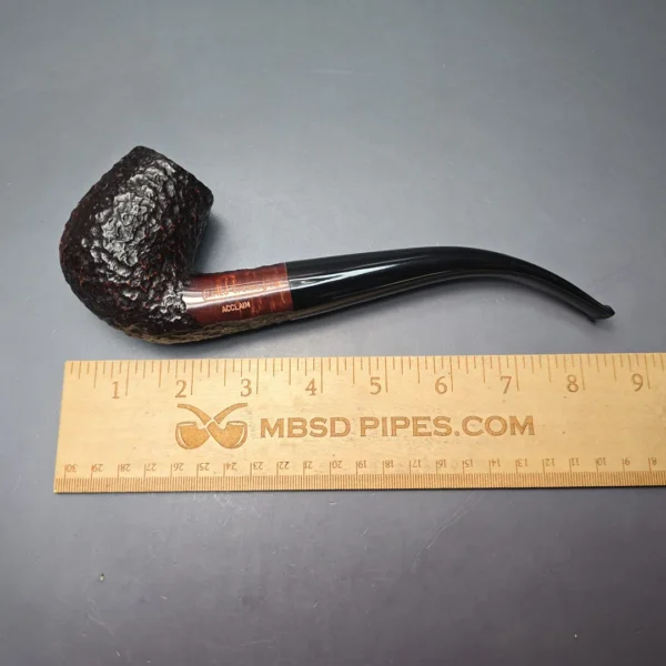 James Upshall Empire Acclaim Magnum Rusticated Bent Billiard Estate Briar Pipe, Unsmoked - Image 11
