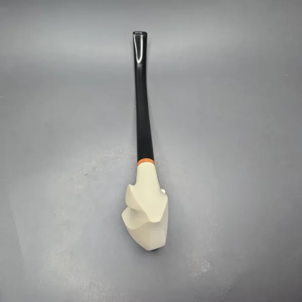 MBSD Meerschaum Deluxe Smooth Churchwarden Freehand Block Meerschaum Pipe, Briar-Mortise, New - Image 11