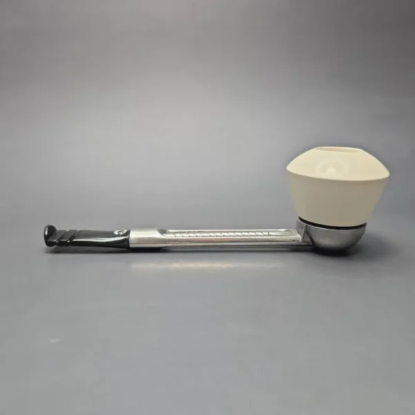 Falcon Chrome Dental w/ MBSD Meerschaum Dublin Block Meerschaum Bowl Pipe, New - Image 4