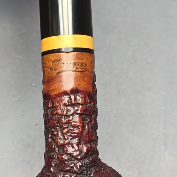 Benner (Bent Nielsen) Rusticated Billiard w/ Boxwood Estate Briar Pipe, Danish Estates - Image 11