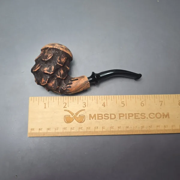 Nording Spruce Matte Partially Rusticated Freehand Estate Briar Pipe, Unsmoked - Image 12