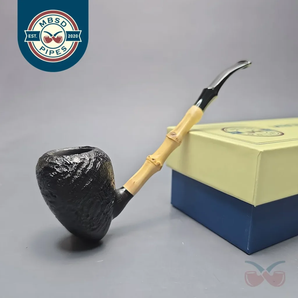 MBSD Briars Modern Masters 1 Sandblasted Peewit w/ Bamboo Handmade Briar Pipe, New