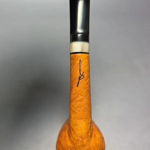 Brentegani Partially Sandblasted Lovat w/ Horn Handmade Briar Pipe, New - Image 8