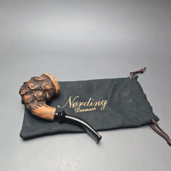 Nording Spruce Matte Partially Rusticated Freehand Estate Briar Pipe, Unsmoked - Image 15