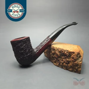 James Upshall Bark Group 6 Partially Rusticated Bent Dublin Estate Briar Pipe, Unsmoked