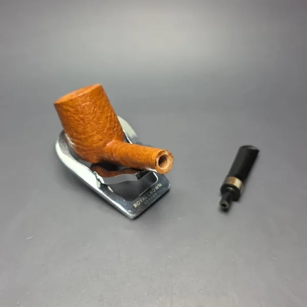 Brentegani Partially Sandblasted Lovat w/ Horn Handmade Briar Pipe, New - Image 13