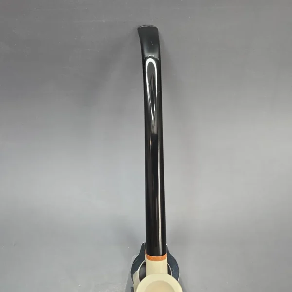 MBSD Meerschaum Deluxe Smooth Churchwarden Block Meerschaum Pipe, Briar-Mortise, New - Image 9