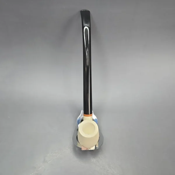 MBSD Meerschaum Deluxe Smooth Churchwarden Block Meerschaum Pipe, Briar-Mortise, New - Image 10