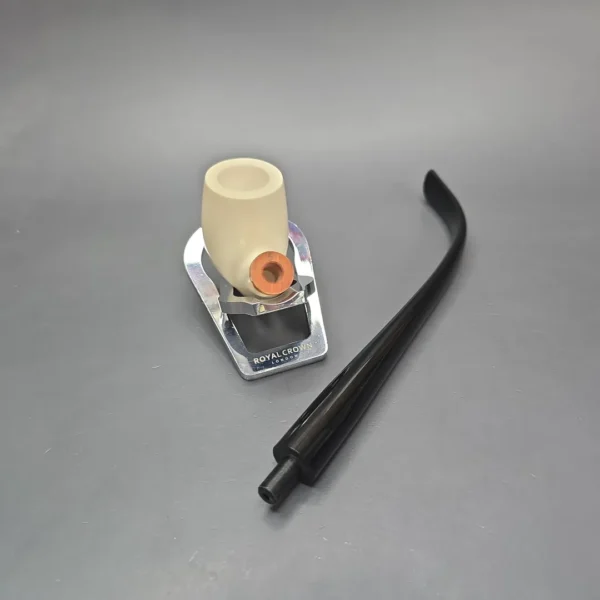 MBSD Meerschaum Deluxe Smooth Churchwarden Block Meerschaum Pipe, Briar-Mortise, New - Image 14
