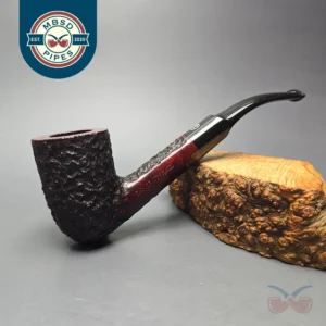James Upshall Bark Group 6 Partially Rusticated Bent Dublin Estate Briar Pipe, Unsmoked
