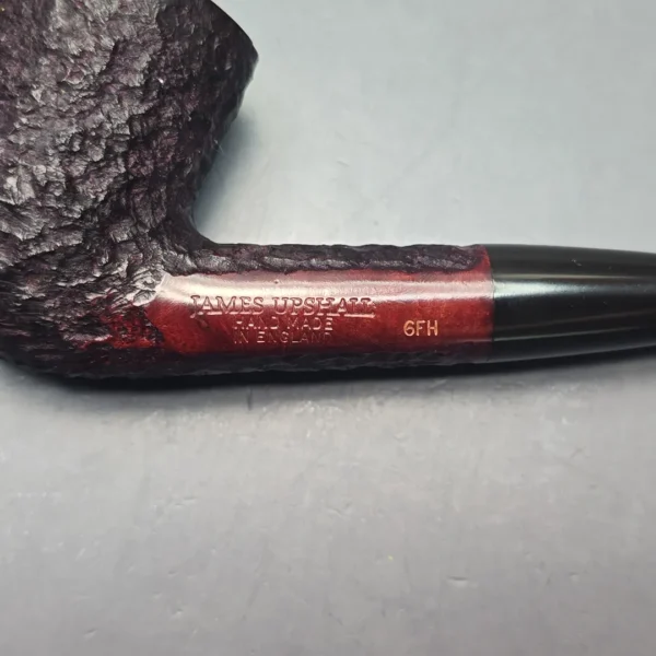 James Upshall Bark Group 6 Partially Rusticated Bent Dublin Estate Briar Pipe, Unsmoked - Image 10