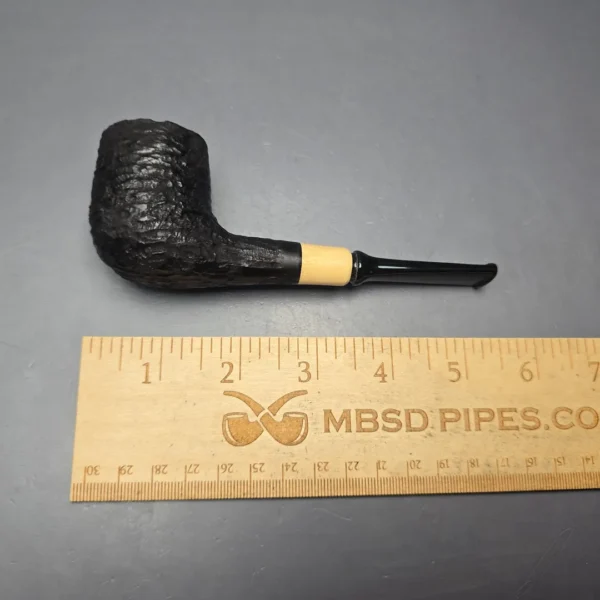 MBSD Briars by Piero Vitale Black Rusticated Billiard w/ Boxwood, Briar Pipe, New - Image 12