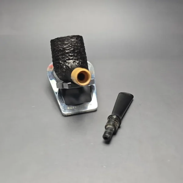 MBSD Briars by Piero Vitale Black Rusticated Billiard w/ Boxwood, Briar Pipe, New - Image 14