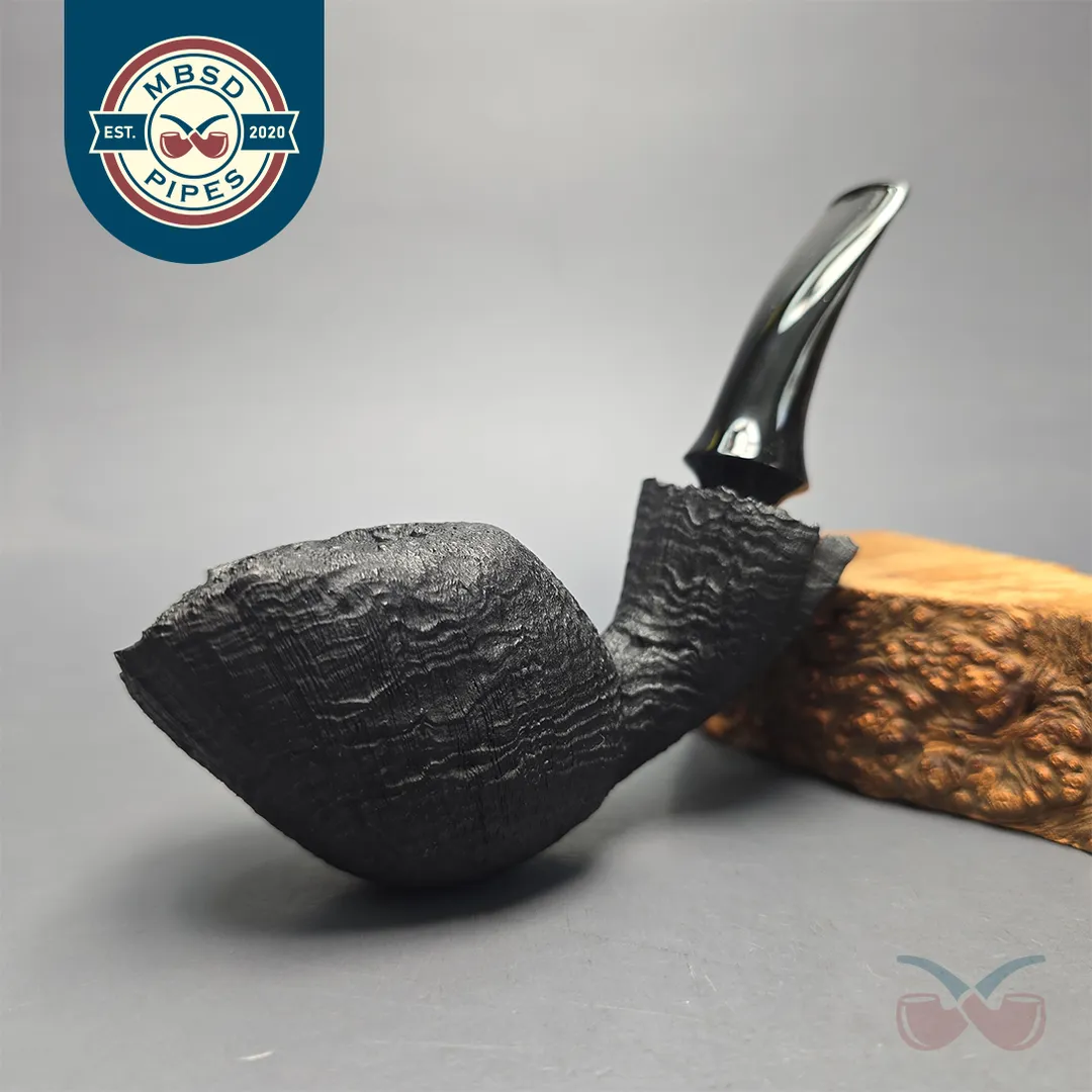 Peter Toth Black Sandblasted Freehand Handmade Briar Pipe, New
