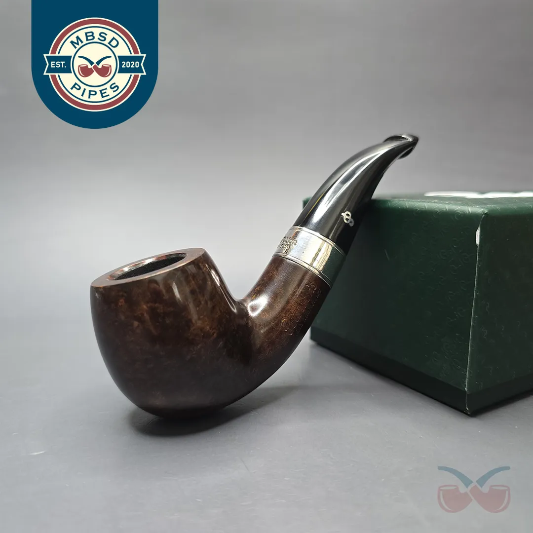Peterson 160th Anniversary Pat. B Dark Smooth Bent Billiard Briar Pipe, New
