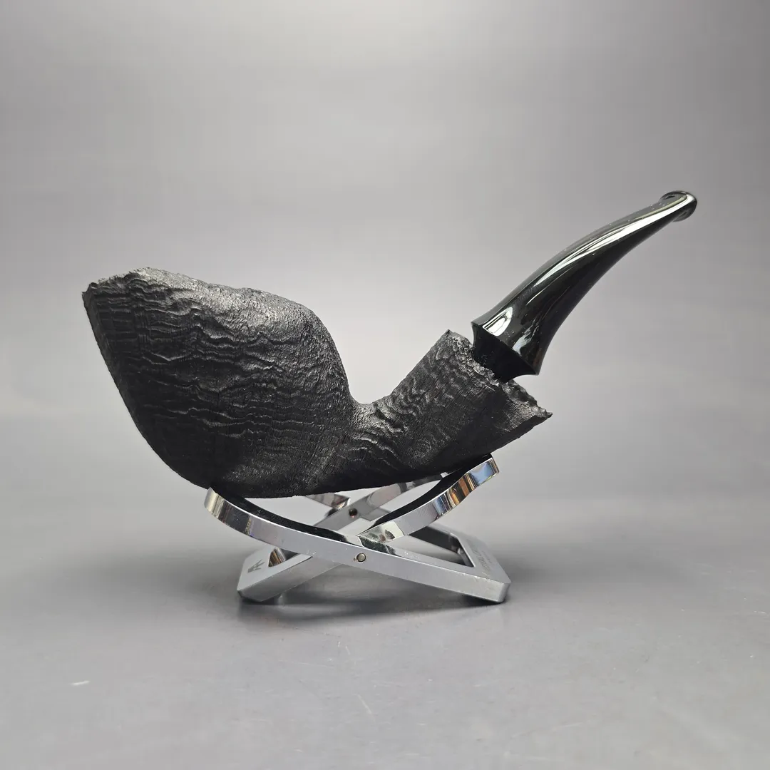 Peter Toth Black Sandblasted Freehand Handmade Briar Pipe, New - Image 2