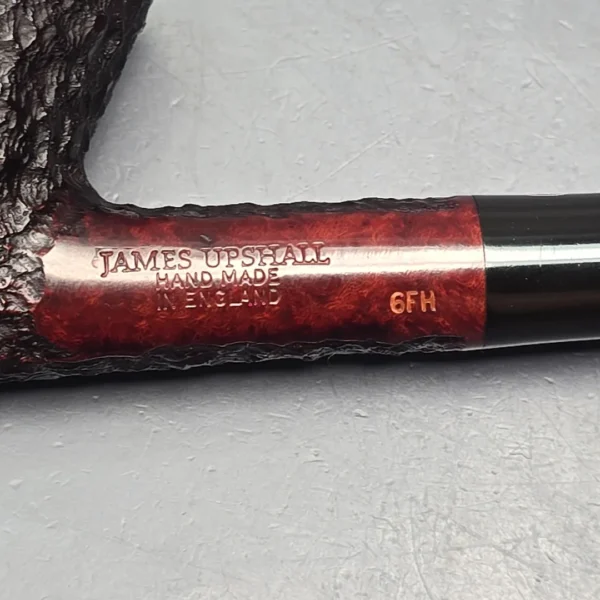 James Upshall Bark Group 6 Partially Rusticated Bent Dublin Estate Briar Pipe, Unsmoked - Image 11