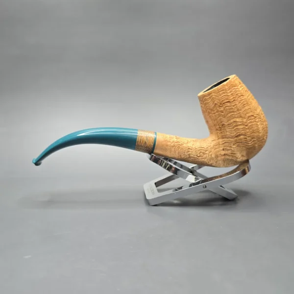 Pipe Tristan Natural Sandblasted "LC" Bent Billiard with Black Palm (New) - Image 4