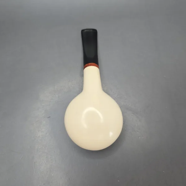 MBSD Meerschaum Deluxe Partially Rusticated Author Block Meerschaum Pipe, Briar-Mortise, New - Image 11