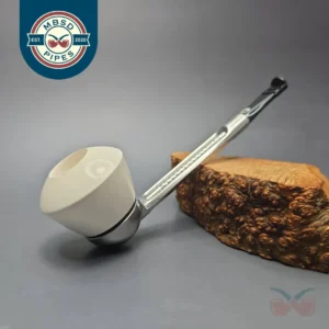 Falcon Chrome Dental w/ MBSD Meerschaum Dublin Block Meerschaum Bowl Pipe, New