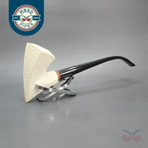 MBSD Meerschaum Deluxe Rusticated Churchwarden Freehand Block Meerschaum Pipe, Briar-Mortise, New