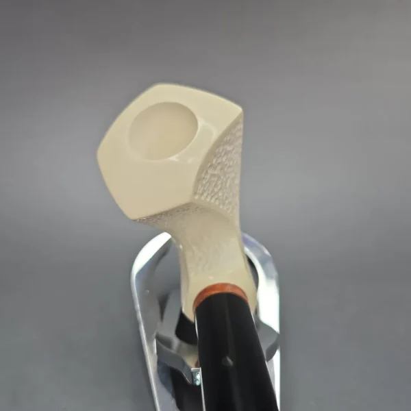 MBSD Meerschaum Deluxe Rusticated Churchwarden Freehand Block Meerschaum Pipe, Briar-Mortise, New - Image 6