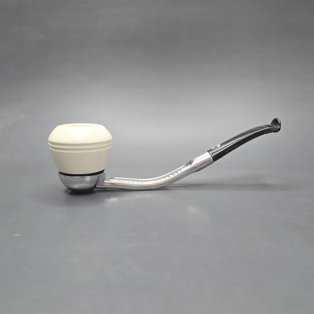 Falcon Bent Dental w/ MBSD Meerschaum Rhodesian Block Meerschaum Bowl Pipe, New - Image 2