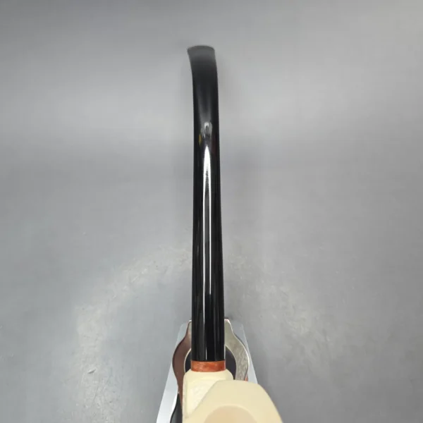 MBSD Meerschaum Deluxe Rusticated Churchwarden Freehand Block Meerschaum Pipe, Briar-Mortise, New - Image 8