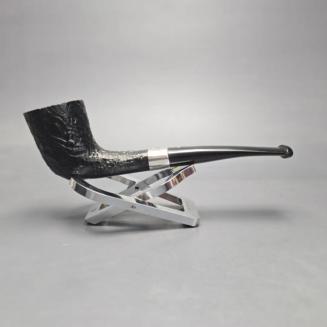Petersons 2026 St Patrick's Day 268 Sandblasted Zulu w/ Silver Estate Briar Pipe, Unsmoked - Image 2