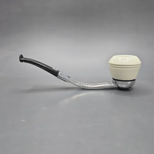 Falcon Bent Dental w/ MBSD Meerschaum Rhodesian Block Meerschaum Bowl Pipe, New - Image 4
