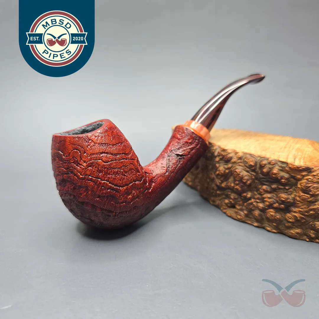 Papa Bear's Pipes by Tim Beaumont Sandblasted Egg w/ Tulipwood Handmade Briar Pipe, New