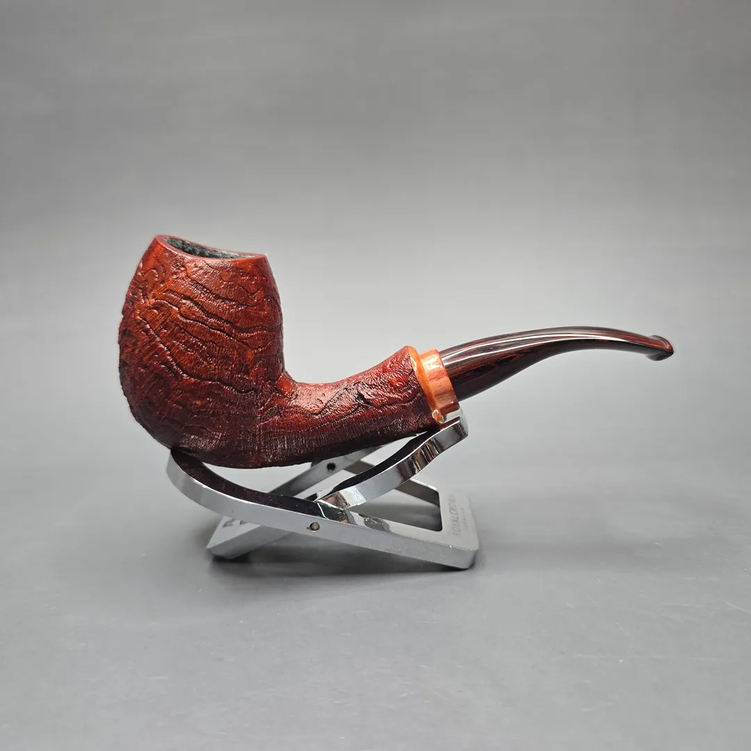 Papa Bear's Pipes by Tim Beaumont Sandblasted Egg w/ Tulipwood Handmade Briar Pipe, New - Image 2