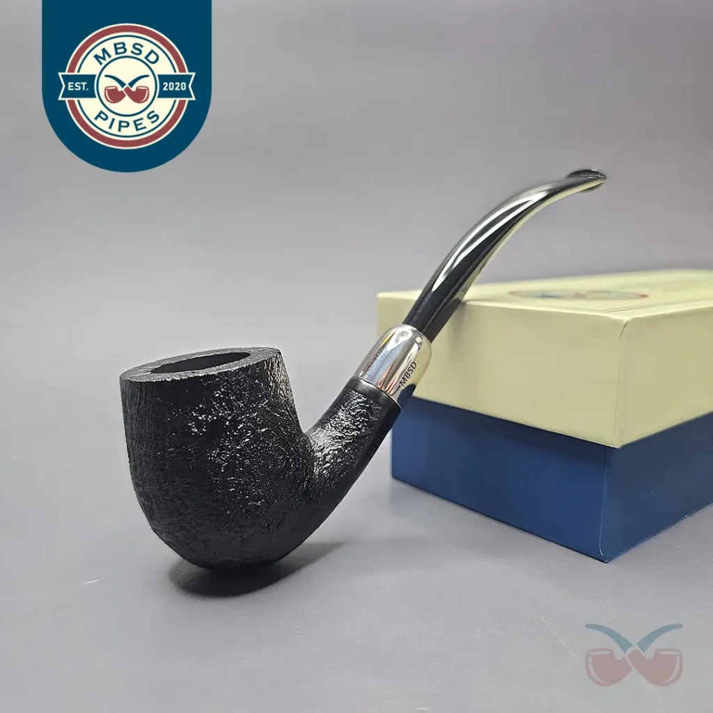 MBSD Briars Timeless Traditions 2 Sandblasted Bent Billiard with Silver (New)