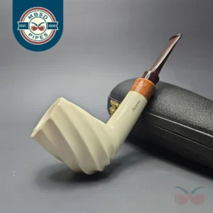 MBSD Meerschaum Premier by Bay Pipes Spiral Lovat w/ Case & Tamper Block Meerschaum Pipe, New