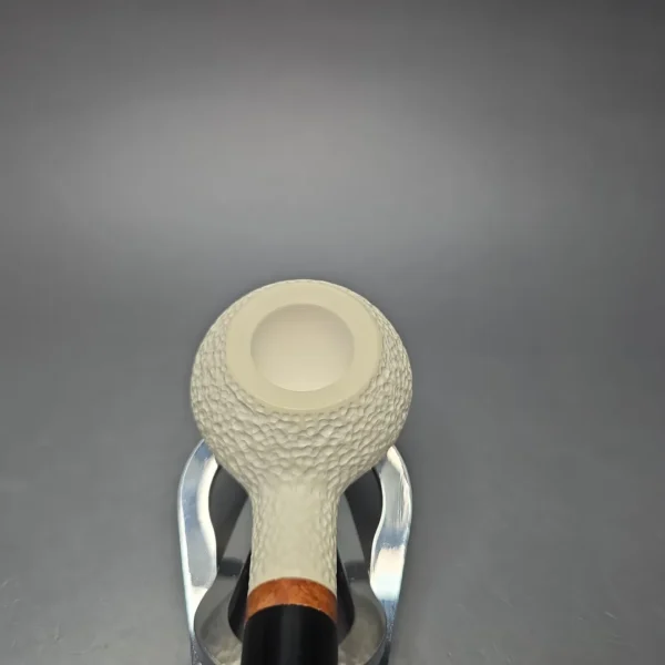 MBSD Meerschaum Deluxe Rusticated Author Block Meerschaum Pipe, Briar-Mortise, New - Image 8