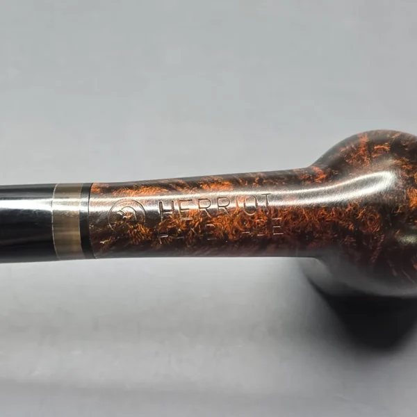 Herriot Pipes Smooth "Bell" Dublin w/ Horn Handmade Briar Pipe, New - Image 11