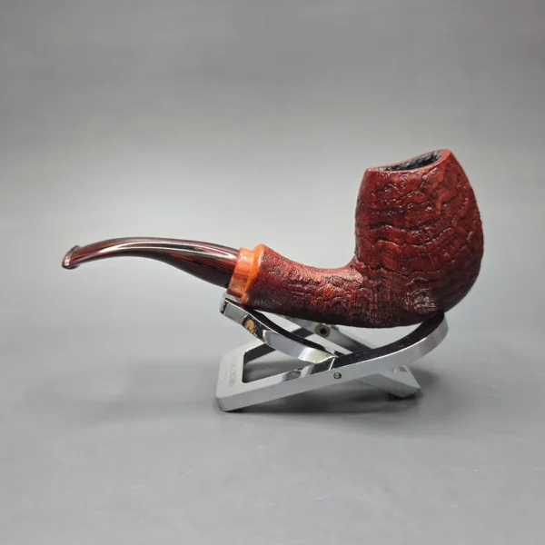 Papa Bear's Pipes by Tim Beaumont Sandblasted Egg w/ Tulipwood Handmade Briar Pipe, New - Image 4
