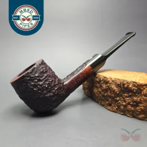 James Upshall Bark Group 5 Partially Rusticated Billiard Estate Briar Pipe, Unsmoked