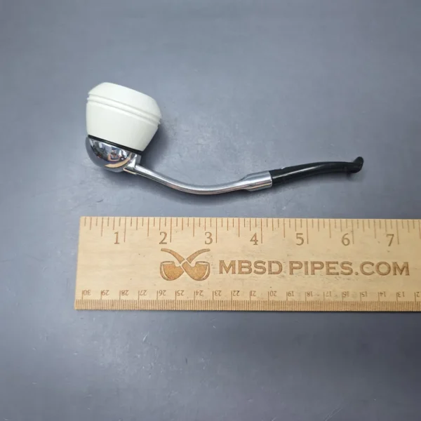 Falcon Bent Dental w/ MBSD Meerschaum Rhodesian Block Meerschaum Bowl Pipe, New - Image 11