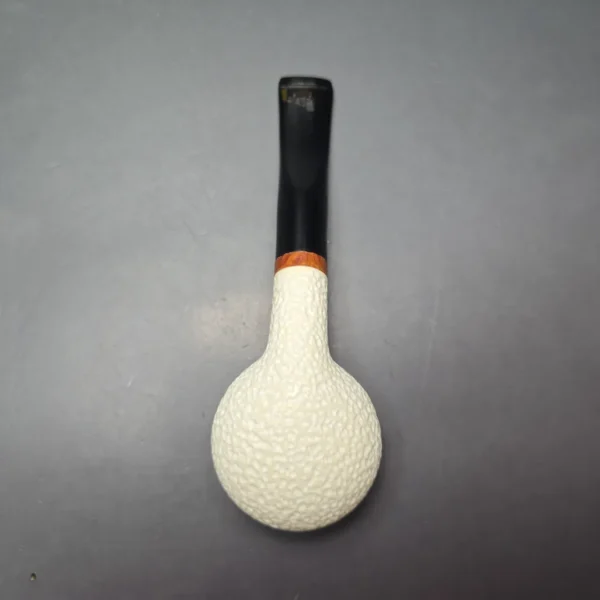 MBSD Meerschaum Deluxe Rusticated Author Block Meerschaum Pipe, Briar-Mortise, New - Image 12