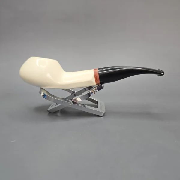 MBSD Meerschaum Deluxe Smooth Author Block Meerschaum Pipe, Briar-Mortise, New - Image 3