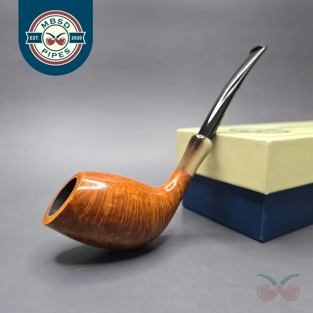 MBSD Briars Modern Masters 3 Smooth Tulip w/ Faux Horn Handmade Briar Pipe, New